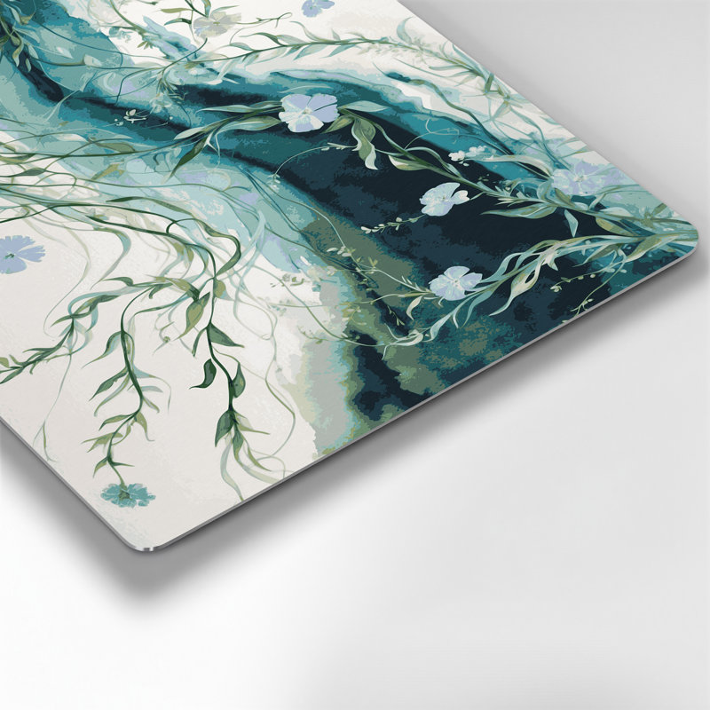 Coastal Coastal Vines Beige Metal Wall Art, 240" H x 240" W x 0.05" D