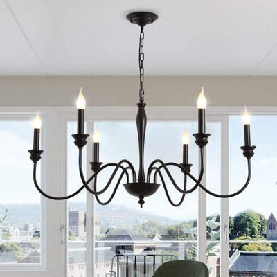 6 - Light Dimmable Classic / Traditional Candle Style Chandelier