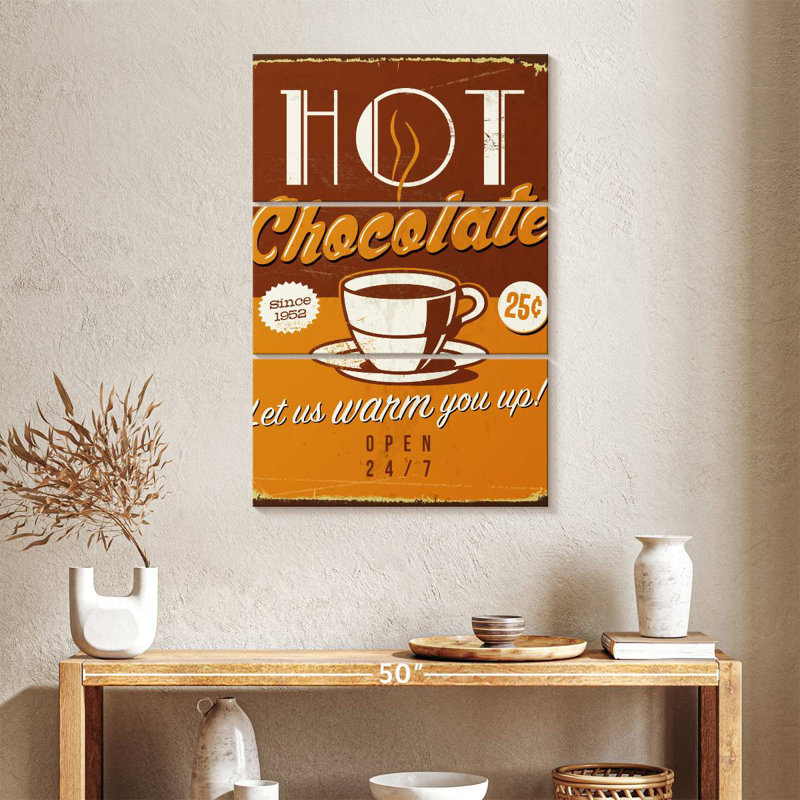 Kema Retro Hot Chocolate Wall Sign, 38" H x 24" W