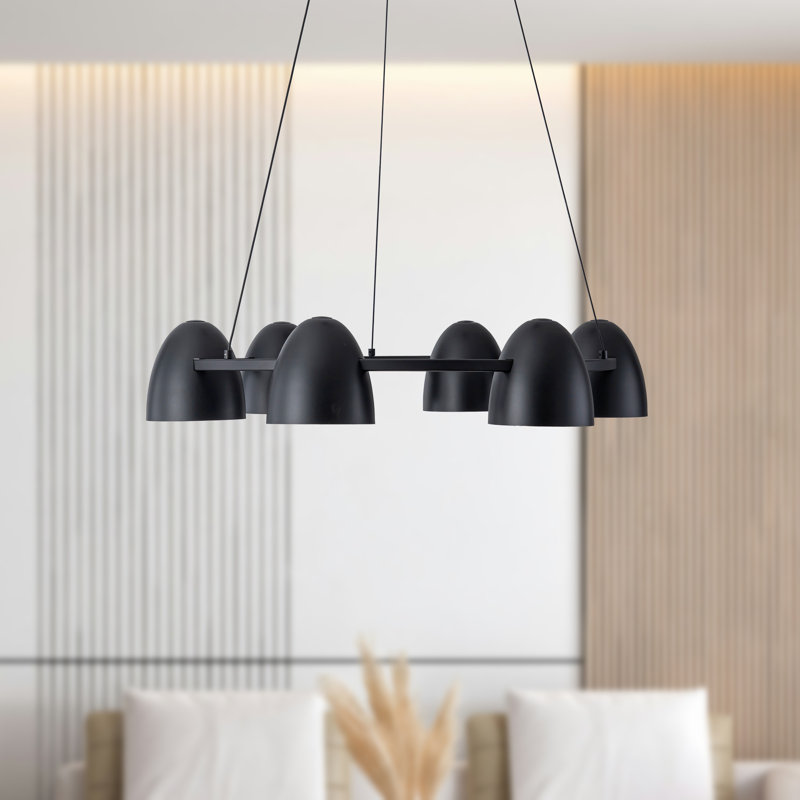 Yarrow 26-in Black Dimmable LED Chandelier