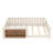 Full Size Kids Floor Bed With Fence And Built-in Bookshelf,Full Size Montessori Floor Bed With Slats And Safety Guardrail,Easy Assemble Montessori Beds for Kids,Beige Floor Beds-25112756