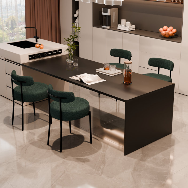 Chaises d'appoint rembourrées avec structure en fer, Vert foncé