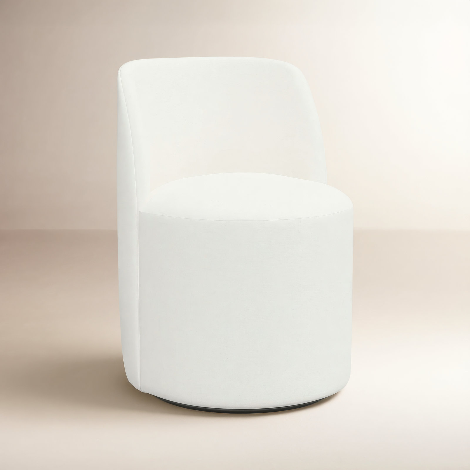 Begonia Swivel Dining Chair, Zuma White Textured Linen