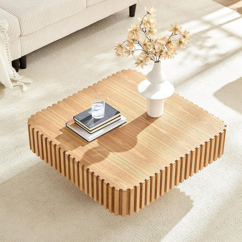 Table basse carrée 31,5 pouces Modern Handcraft, 13.78" H x 31.5" L x 31.5" W, Natural