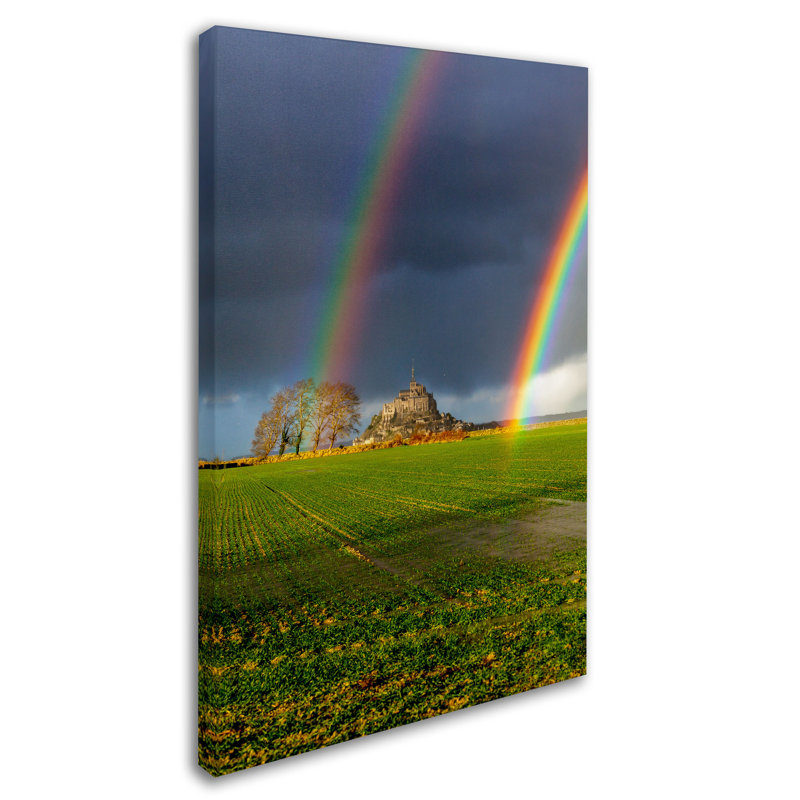 « double arc-en-ciel » par mathieu rivrin,, reproduction de photo sur toile tendue, H 19 po x l 12 po x P 2 po