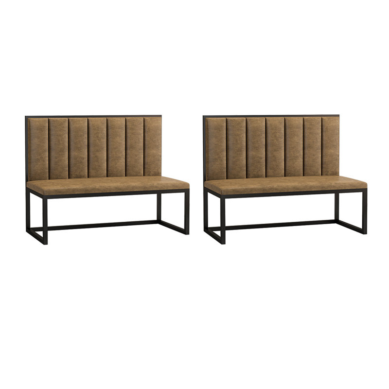 Banc rembourré en similicuir, Brun