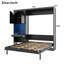 Lit escamotable gain de place avec armoire de rangement réversible et éclairage DEL-695972515