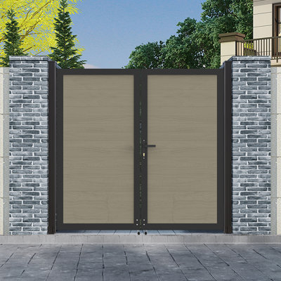 Clôture d'intimité avec cadre en métal et boutons, double barrière de jardin