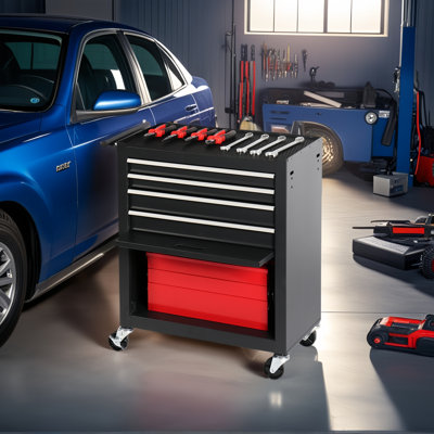4-drawer Rolling Tool Chest, Cabinet With 4 Wheels Tool Chest With Drawers