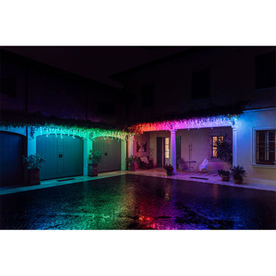Twinkly Smart Decorations 190 LED RGB+W Hanging Icicle Lights w/USB Music Dongle