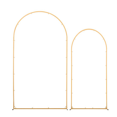 Support de fond en arche, ensemble de 2, 7,2 pi et 6 pi, structure stable, facile à assembler, support de fond en arche en métal doré avec couvercle pour décoration de mariage, fête d'anniversaire, célébration et cérémonie
