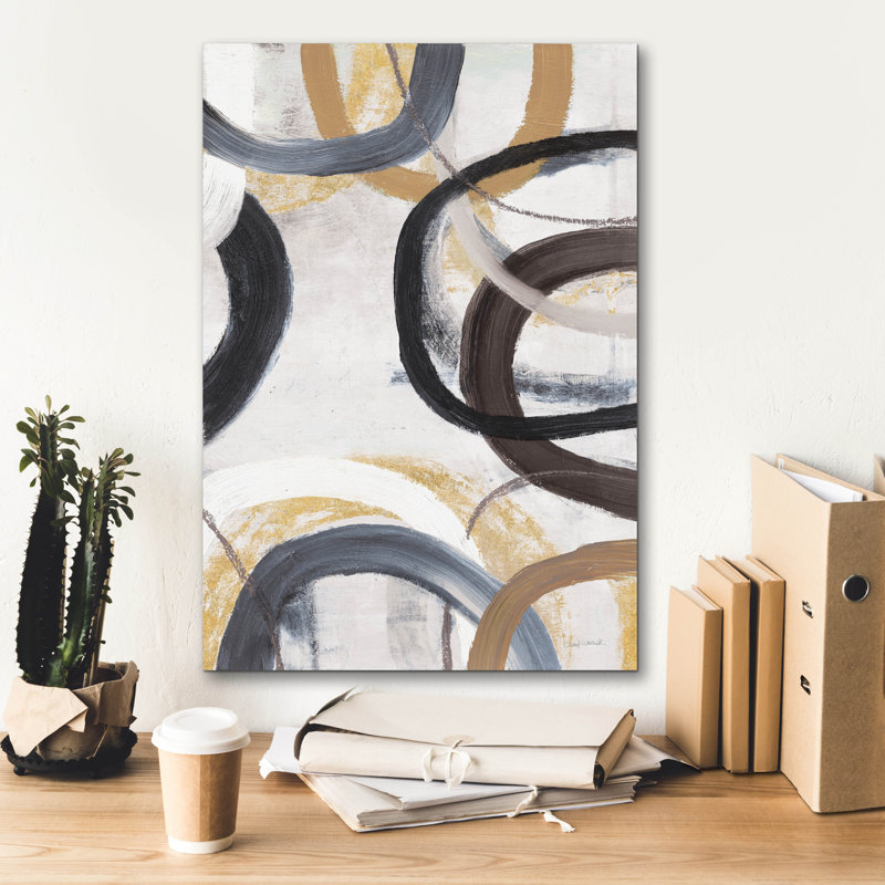  «Dwell 1 Gold Neutral C» par Cheryl Warrick, art mural sur toile, 18 po x 26 po