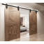 Ensemble de quincaillerie à deux portes sans dérivation à conception simple Black Rustic Imperial (porte non incluse)-240384596