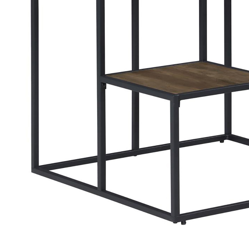 4-Tier Display Shelf Rustic Brown And Black