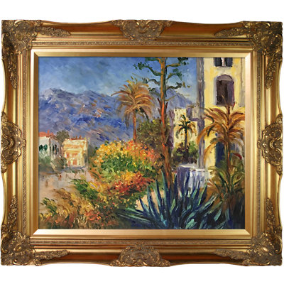 «Villa at Bordviera» par Claude Monet - Peinture sur toile encadrée