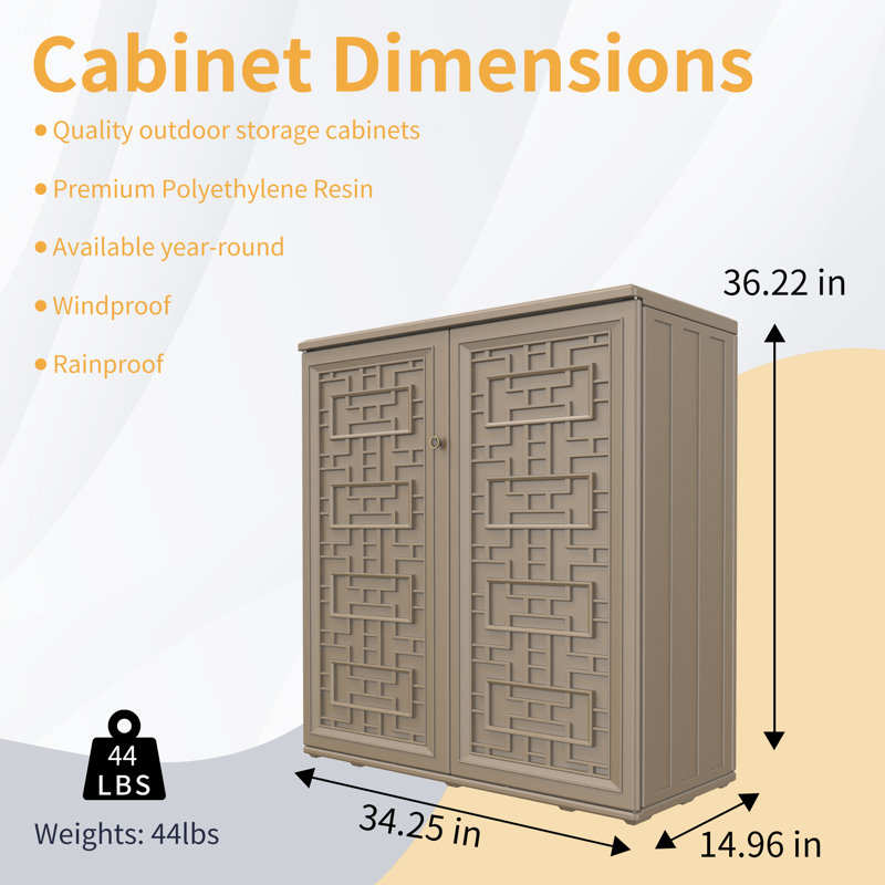 Armoire de rangement extérieure l 3 pi x P 1 pi