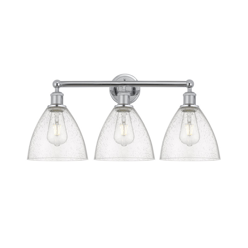 Éclairage pour meuble-lavabo de salle de bain 3 lumières 25,5 pouces Amane, Granuleux, Chrome poli