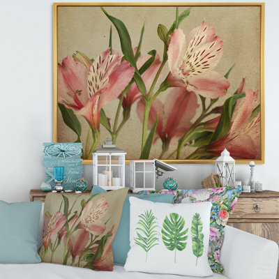 «Retro Alstroemeria Flower», impression sur toile