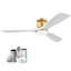 Ventilateur de plafond encastré en bois à 3 pales de 52 po avec lumière et télécommande, Alexa Alexa, intérieur / extérieur, moteur à courant continu silencieux, à intensité variable-333721936