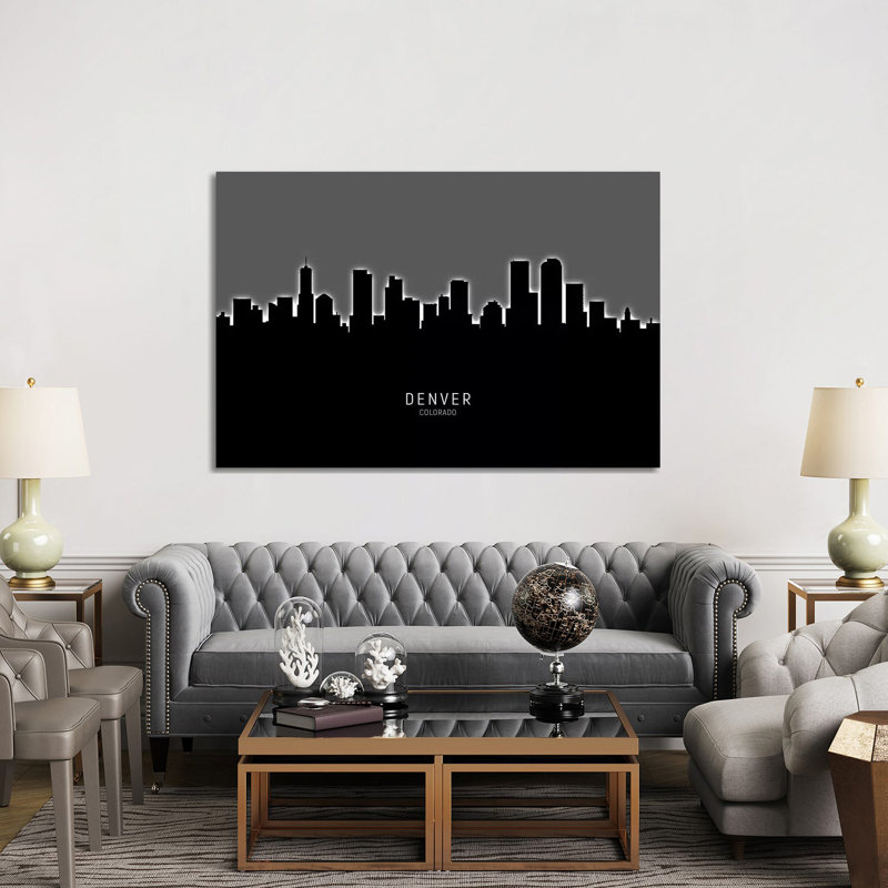 «Denver Colorado Skyline» par Michael Tompsett, impression sur toile tendue, H 40 po x l 60 po x 1,5 po