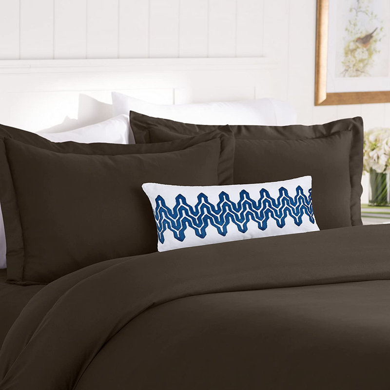 Polyester Percale Duvet Cover, Twin Duvet Cover + 1 Standard Sham, Brown