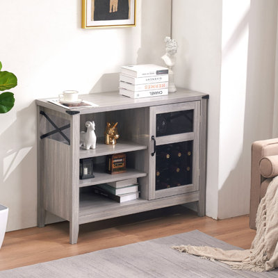 Armoire à vin de conception industrielle avec support à vin de rangement, 6 lumières DEL de couleur