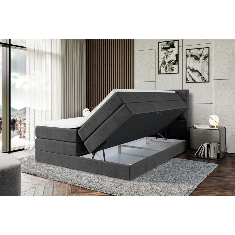 Bed, 140 x 200cm, Black