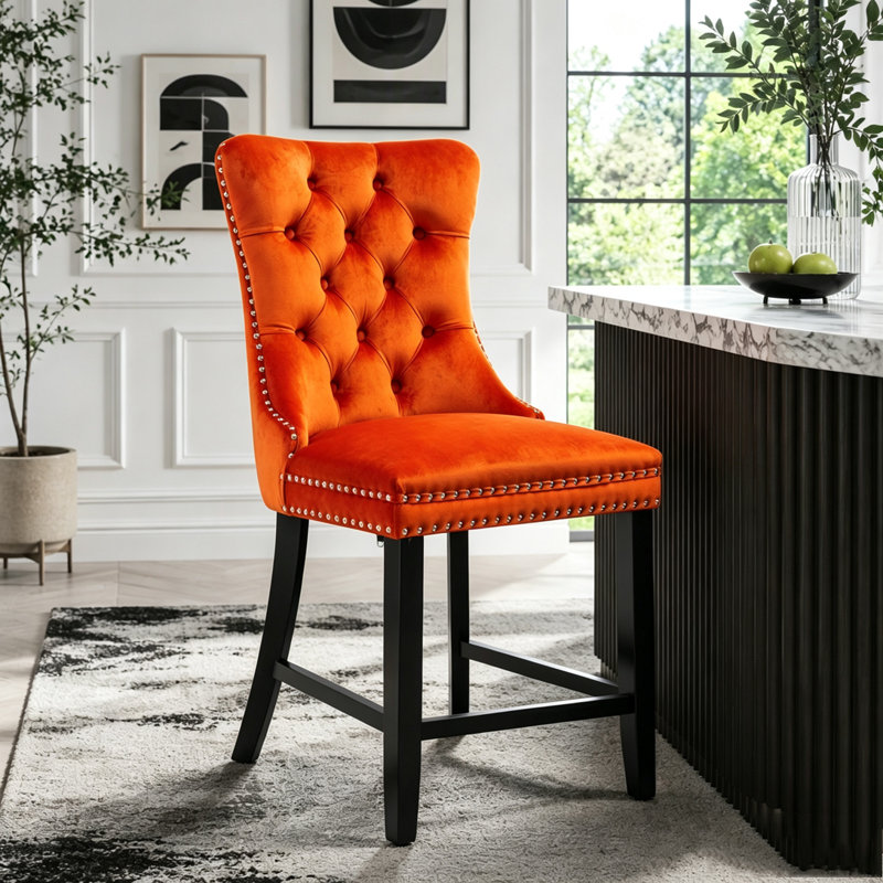 Chaise moderne en bois massif, Orange