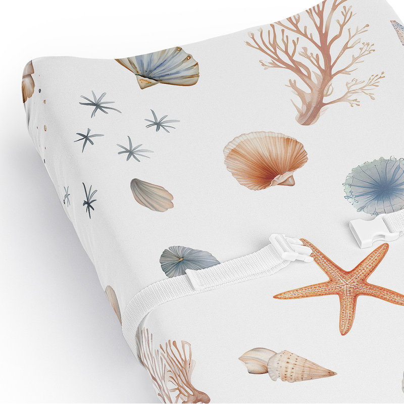 Ocean Seashells Changing Pad Cover Sheet