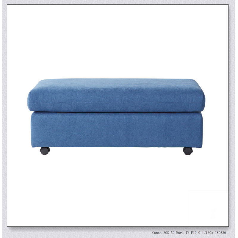 Living Room Fabric Ottoman, Blue