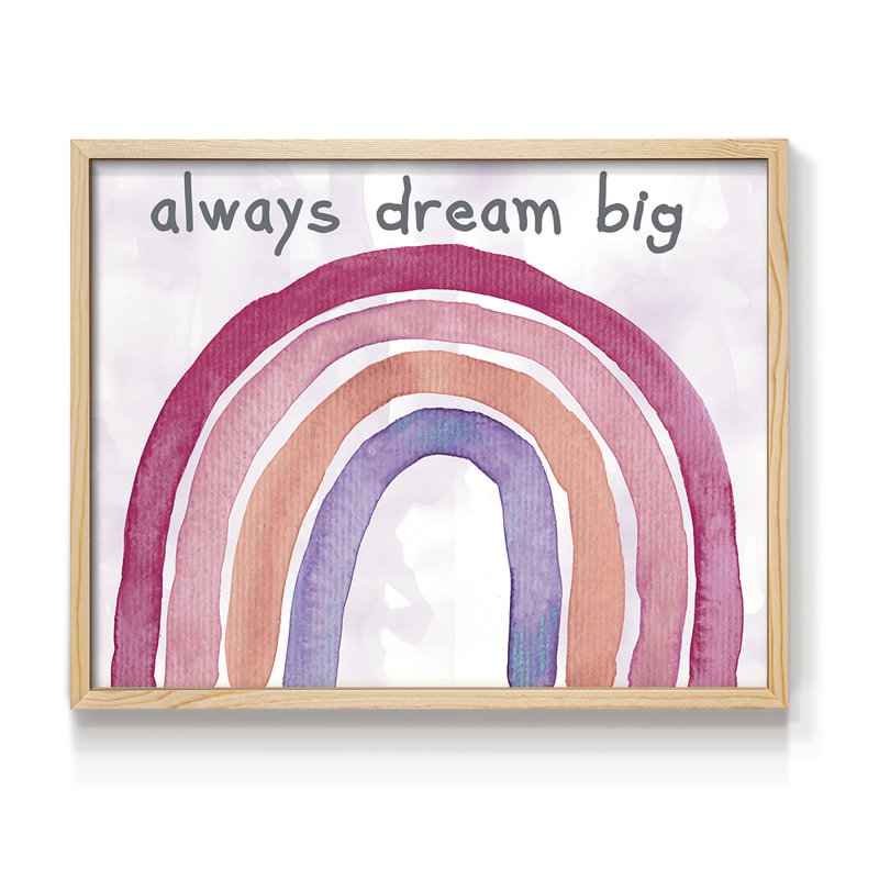 «Always Dream Big», reproduction encadrée, H 8 po x l 10 po, Naturel
