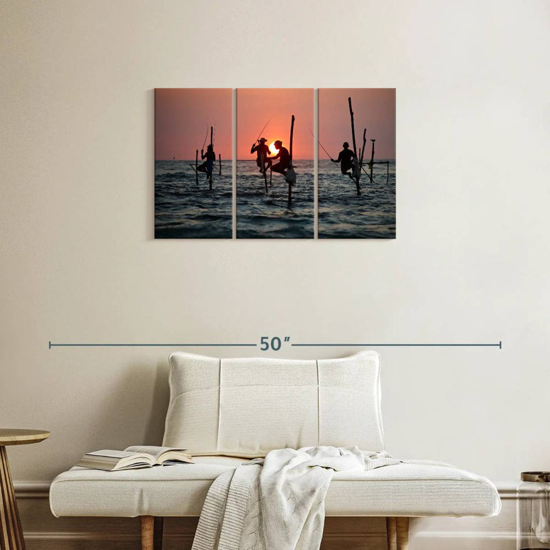 Stilt Fishermen, 20" H x 33" W