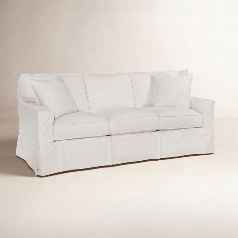 Gramercy Park 81'' Slipcovered Sofa, 5" Innerspring Mattress, White Solid; 0863-91