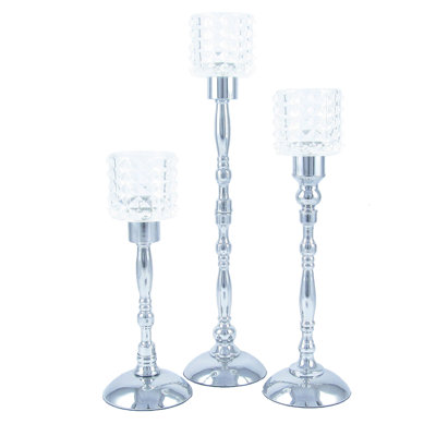 Ensemble de 3 chandelles en métal