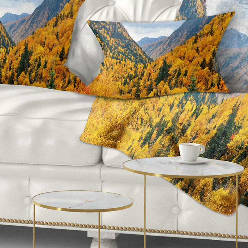 Coussin décoratif à imprimé paysage d'automne