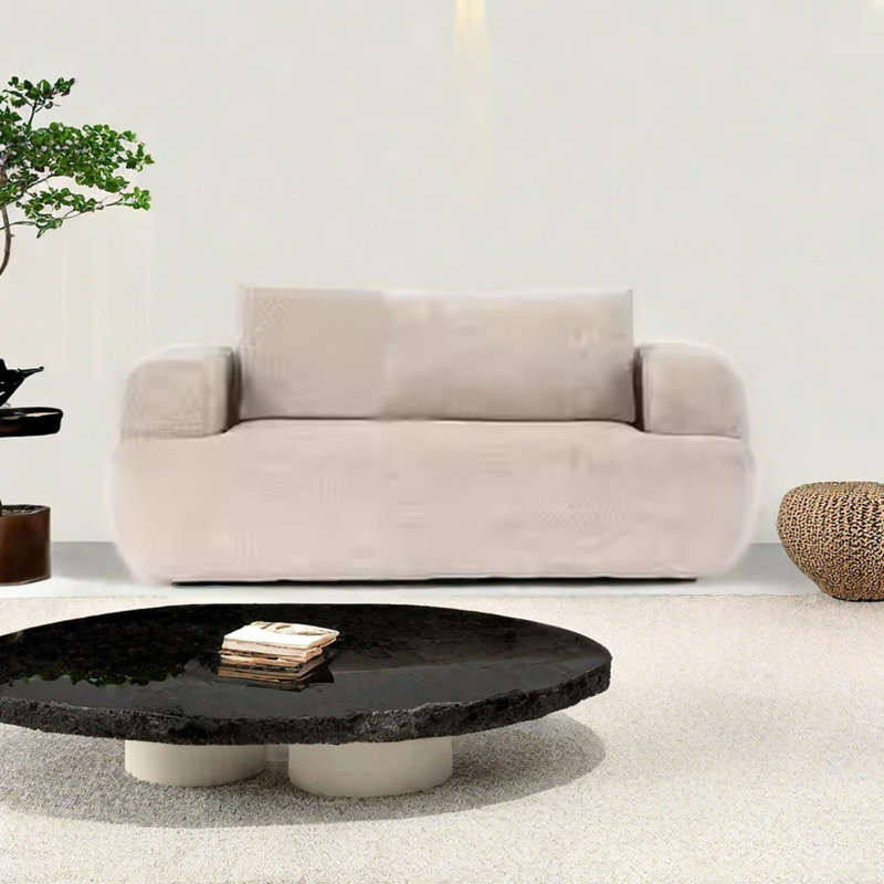 French cream style simple fabric sofa