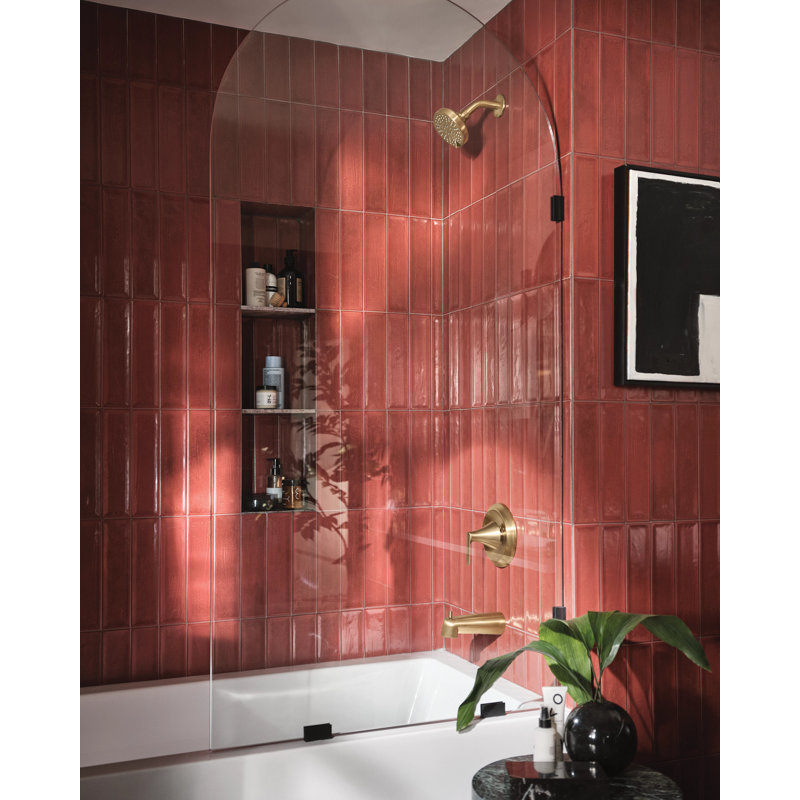 Robinet de baignoire et douche 6 jets Findlay, Bronze doré