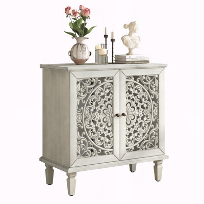 Armoire à tablette réglable et pieds en bois massif pour le vestibule du salon