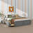 Wood Queen Size Platform Bed Frame With Six Drawers-1856169920