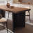 Walnut grain rectangle rock plate dining table-110483119