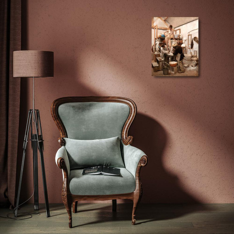 "Casting from Life" by  Edouard Dantan - Gallery Wrap Canvas Wall Art, 18" H x 14" W