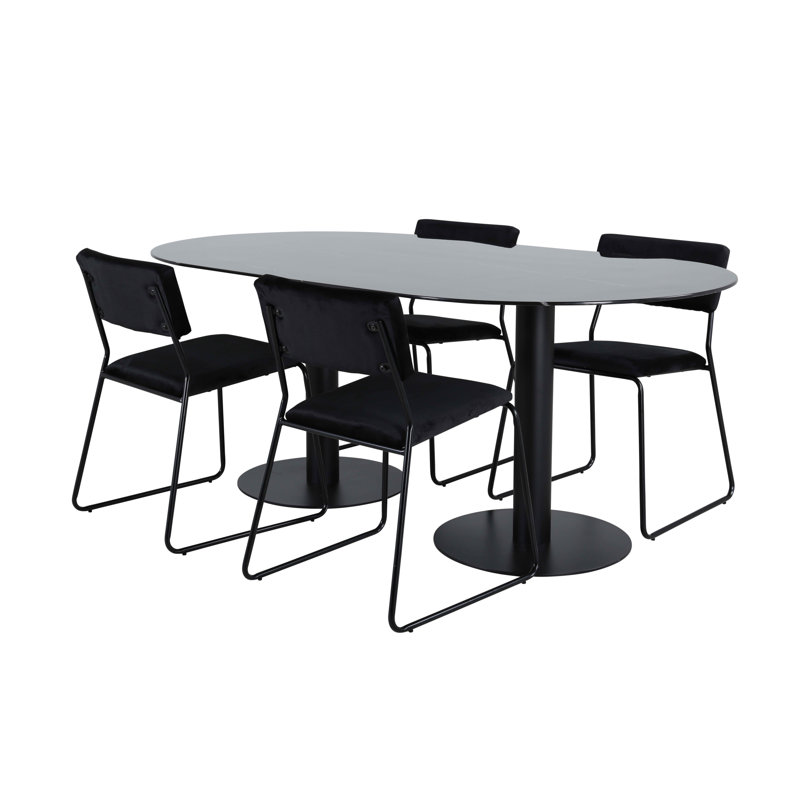 Pillan 4 - Person Dining Set, Black