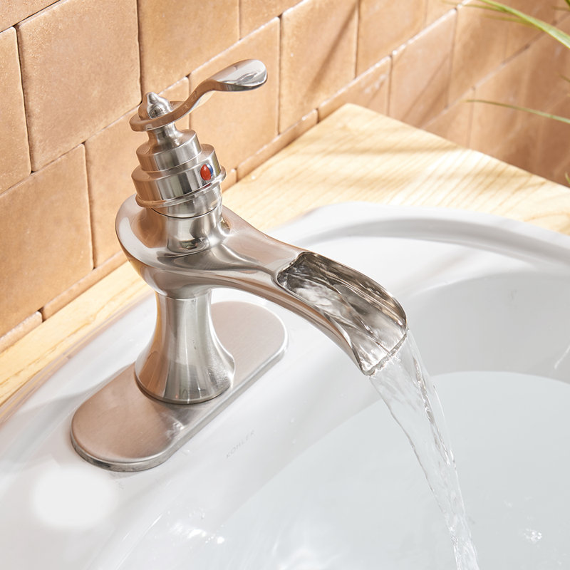 Single-Hole Single-handle Bathroom Faucet with Drain Assembly, Nickel