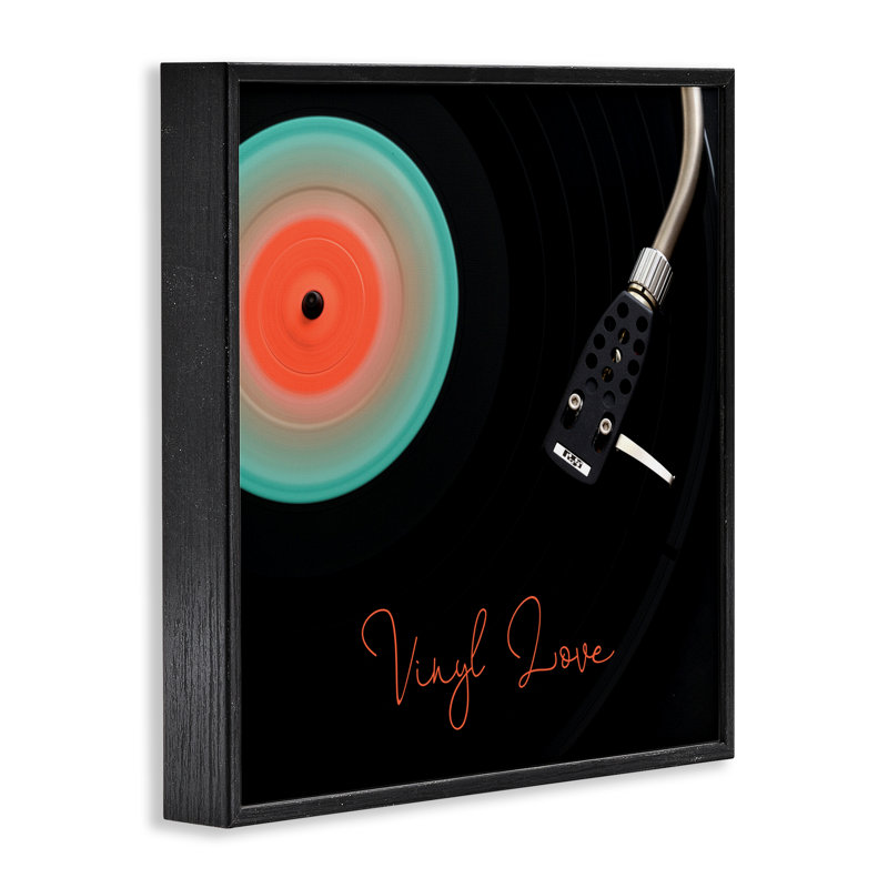 Giclée encadrée de vinyle Spinning, Giclée noire de minuit encadrée, H 12 po x l 12 po