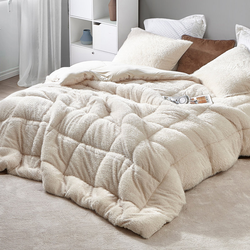 Coma Inducer Corn Silk Beige Oversized Comforter, Full Comforter