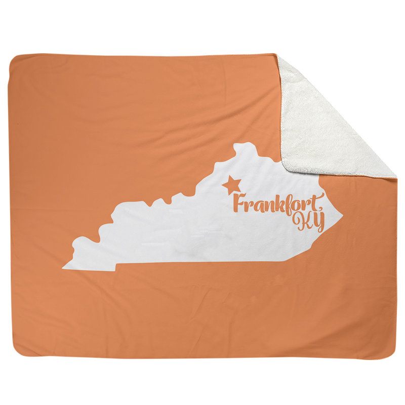 Jeté polaire frankfort kentucky, l 52,5 po x L 62,5 po, Orange