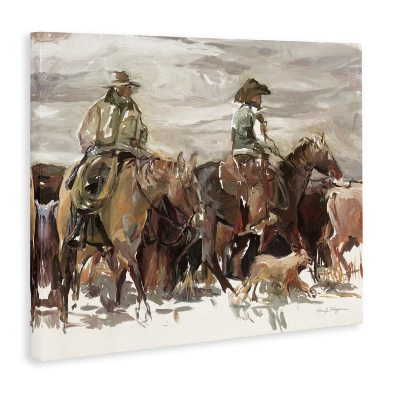 «Round Up Cowboys» par Marilyn Hageman, H 16 po x l 20 po