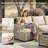 Carolle 8-Piece Outdoor Patio Furniture All-Weather 7-Person PE Wicker Outdoor Conversation Set, Patio Couch Swivel Rocker Chairs With Solar Powered Coffee Tables For Backyard,Poolside,Deck-2103426056