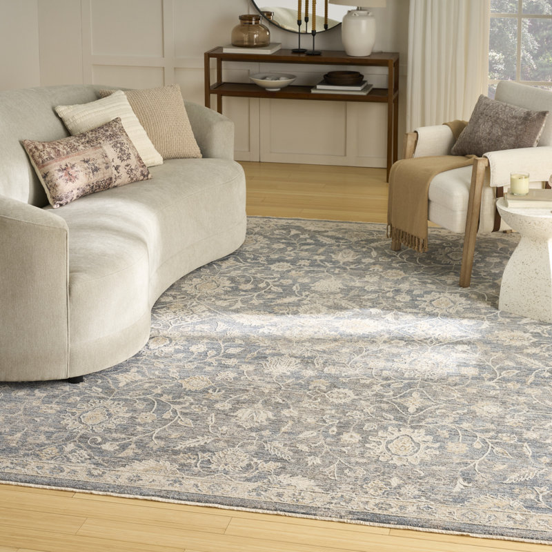 Tapis d'intérieur bleu Hemington, Rectangle 7 pi 10 po x 10 pi
