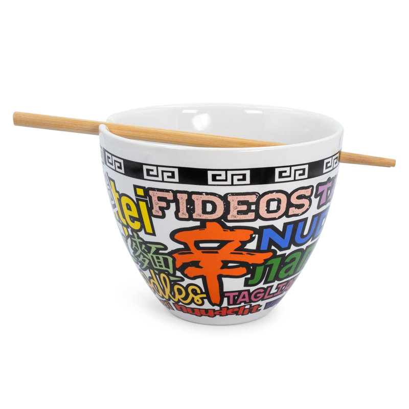 Service de vaisselle japonais Bowl Bop Noodle Collage | Bol Ramen 16 onces, baguettes